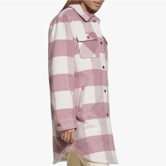 Levi's Women's Wool Blend Sherpa Lined Long Shacket - Picture 11 of 16